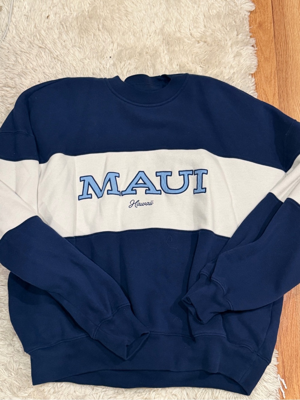 Hollister Navy & White Crewneck Sweatshirt - Picture 3 of 4